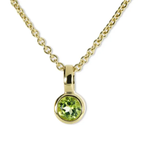 Triangel Anhänger 585 Gelbgold Peridot 3,5 mm fac