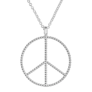 Triangel Anhänger Peace 27 mm Dots Silber-hell