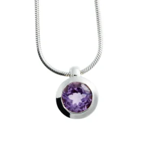 Triangel Anhänger si Amethyst 7mm rund