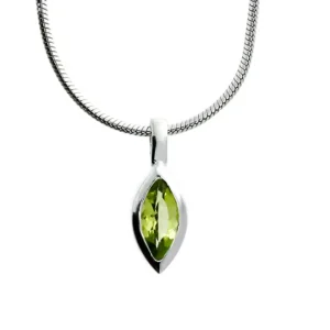 Triangel Anhänger si Peridot nav fac 6 x4mm incl Kette