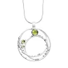 Triangel Anhänger Silber Dots Peridot 3,4, 6 mm cab