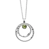 Triangel Anhänger Silber Dots Peridot 4 mm cab