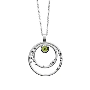 Triangel Anhänger Silber Dots Peridot 4 mm cab