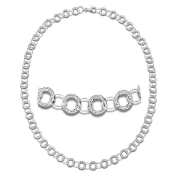 Triangel Collier 925 Silber Crease Kreise