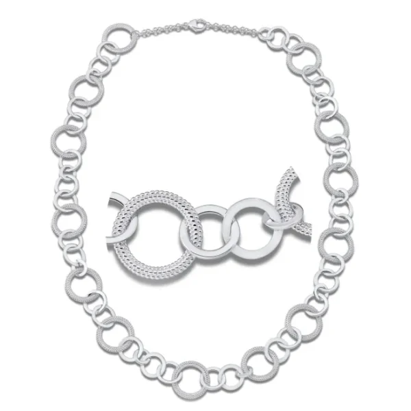 Triangel Collier Dots Silber-hell Circle