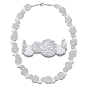 Triangel Collier Dots Silber-hell Disk 50 cm