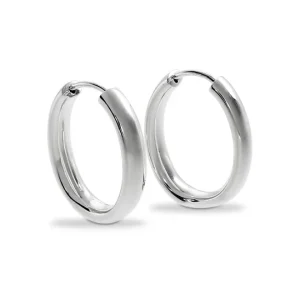 Triangel Creole 925 Silber poliert mit Scharnier 24 x 19 mm oval