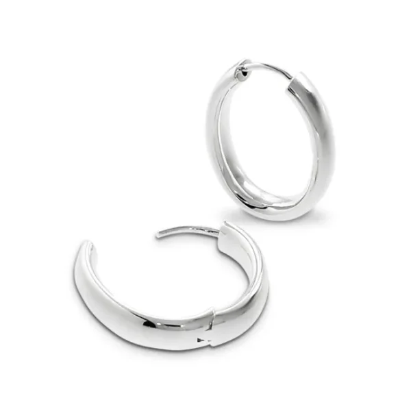 Triangel Creole 925 Silber poliert mit Scharnier 24 x 19 mm oval