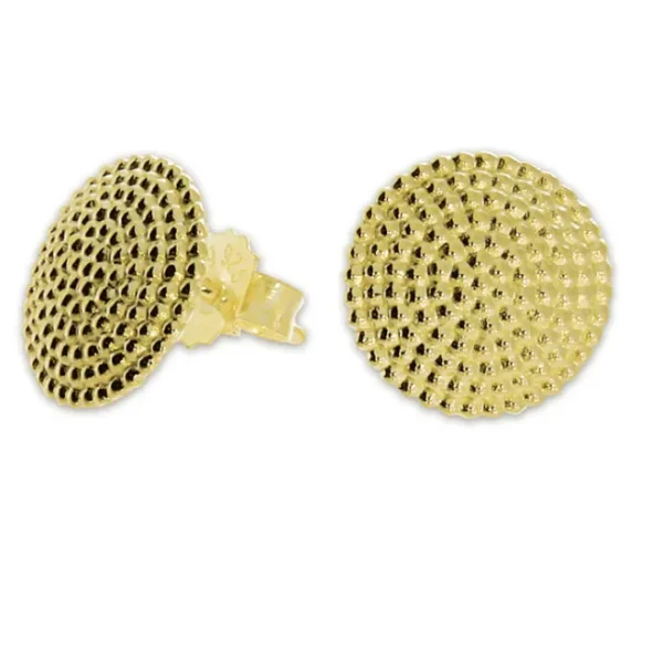 Triangel Dots Ohrstecker 585 Gold 12 mm rund