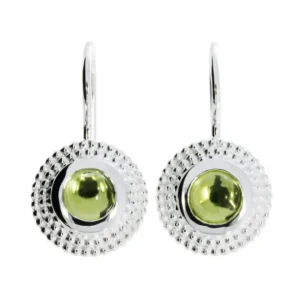 Triangel Ohrhänger Dots Silber Peridot 5 mm