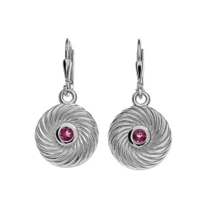 Triangel Ohrring Silber Waves pink Turmalin 3 mm rund fac