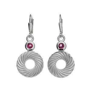 Triangel Ohrring Silber Waves pink Turmalin 3 mm rund fac