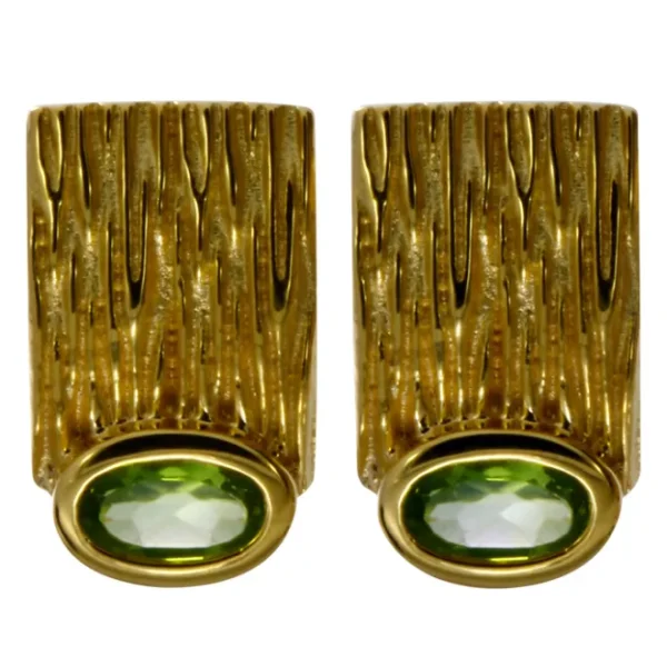 Triangel Ohrstecker Crease Silber Peridot fac Gold-plattiert