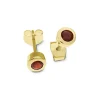 Triangel Ohrstecker 585 Gold Granat 3 mm rund fac