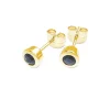 Triangel Ohrstecker 585 Gold Saphire 3 mm rund fac