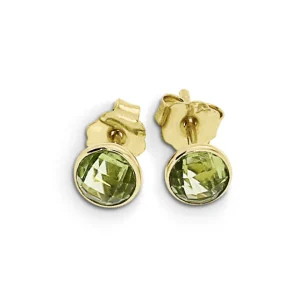 Triangel Ohrstecker Gold 585 Peridot 4mm fac