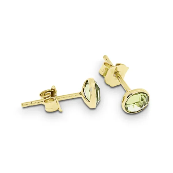 Triangel Ohrstecker Gold 585 Peridot 4mm fac