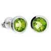 Triangel Ohrstecker Peridot 6 mm rund fac.