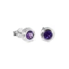 Triangel Ohrstecker Silber Crease Blossom Amethyst 5 mm fac