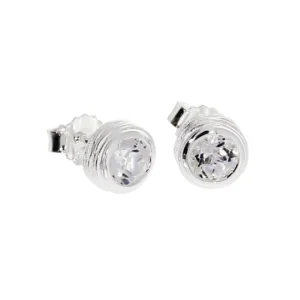 Triangel Ohrstecker Silber Crease Blossom weißer Topas 5 mm fac