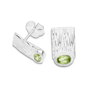 Triangel Ohrstecker Silber Crease Peridot fac