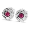 Triangel Ohrstecker Silber Dots 8 mm mit pink Turmalin 3 mm cab