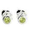 Triangel Ohrstecker Silber Peridot 3 mm rund fac