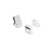 Triangel Ohrstecker Silber weißerTopas 4 x4 mm fac