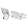 Triangel Ohrstecker Strandcores Silber hell Perle 5 mm rund