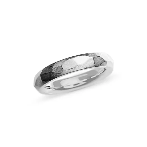 Triangel Partner Ring Silber Hammerschlag matt 4 mm breit