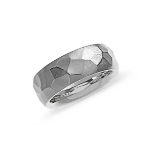 Triangel Partner Ring Silber Hammerschlag matt 7 mm breit