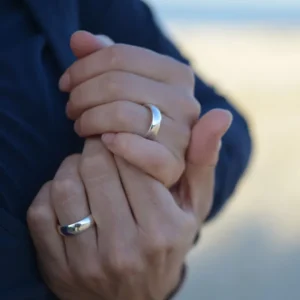 Triangel Partner Ring Silber matt 6 mm breit