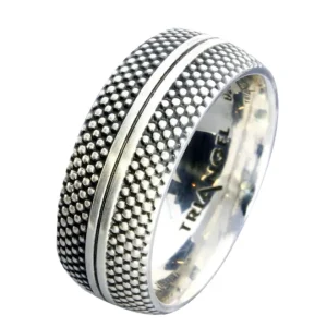 Triangel Ring Dots No4 si oxydiert 10 mm