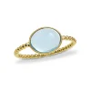 Triangel Ring 585 Gelbgold swiss blue Topas 10 x 8 cab