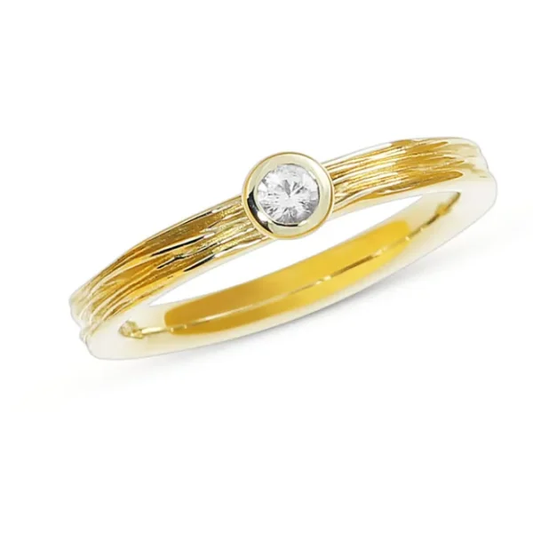 Triangel Ring Crease 585 Gelbgold Brilliant 0,1 ct TWSi