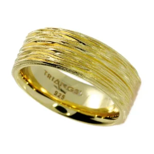 Triangel Ring Crease Silber 8 mm Gold-Plattiert