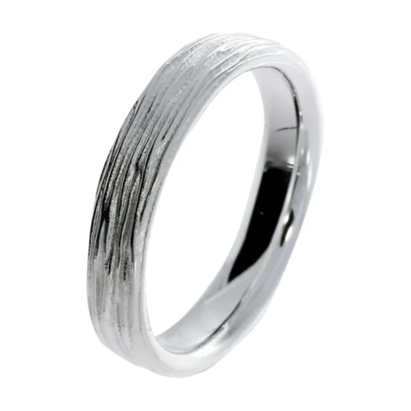 Triangel Ring Crease Silber hell, 4 mm