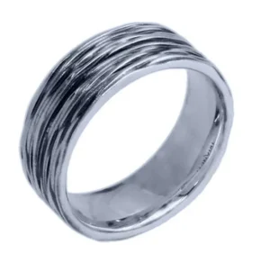 Triangel Ring Crease Silber oxydiert Breite 8 mm