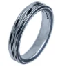 Triangel Ring Crease Silber oxydiert, 4 mm