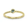 Triangel Ring Dots 585 Gold 3 mm, Topas Swiss Blue 3 mm cab