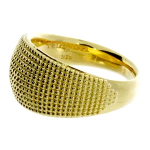 Triangel Ring Dots konvex Silber Gold-plattiert