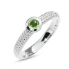 Triangel Ring Dots 3mm Silber Peridot 4 mm rund cab