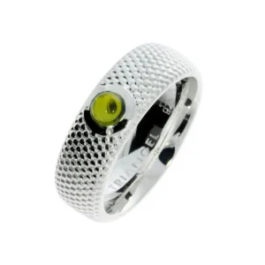 Triangel Ring Dots No2 Silber Peridot 4 mm cab