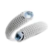 Triangel Ring Dots offen blauer Topas 6x4mm oval cab