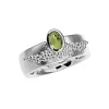 Triangel Ring Dots Silber Peridot oval cab