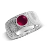 Triangel Ring Dots Silber pinkTurmalin 7 mm rund