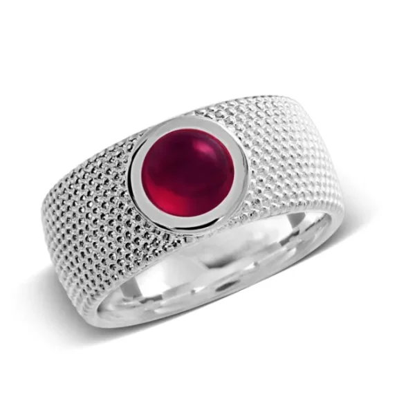 Triangel Ring Dots Silber pinkTurmalin 7 mm rund