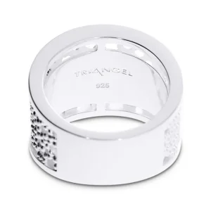 Triangel Ring Dots Stencil Silber Breite 17.5 mm