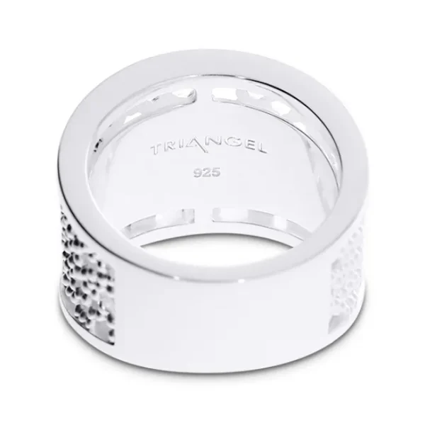 Triangel Ring Dots Stencil Silber Breite 17.5 mm