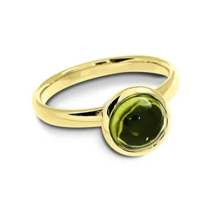 Triangel Ring Gold 585 Peridot 8 mm cab